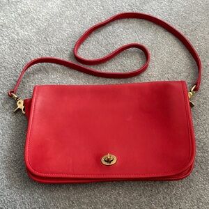 Coach Vibrant Red Leather Shoulder Bag